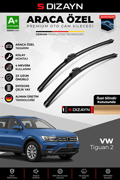 S Dizayn S-Dizayn VW Tiguan 2 Ön Cam Silecek Seti 2016-2024 Premium Araca Öze...