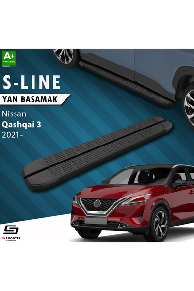 S Dizayn Nissan Qashqai 3 S-Line Siyah Yan Basamak 173 Cm 2021 Üzeri A+ Kalit...