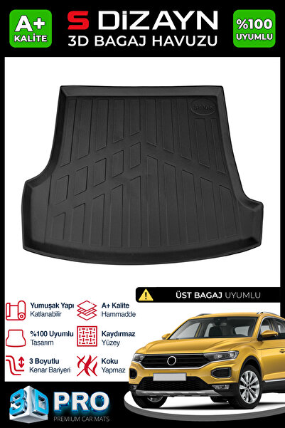S Dizayn S-Dizayn VW T-Roc 3D Pro Bagaj Havuzu Üst Bagaj 2019 Üzeri A+ Kalite...