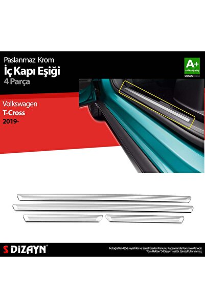 S Dizayn S-Dizayn VW T-Cross Krom İç Kapı Eşiği 4 Prç. 2019 Üzeri 7637160