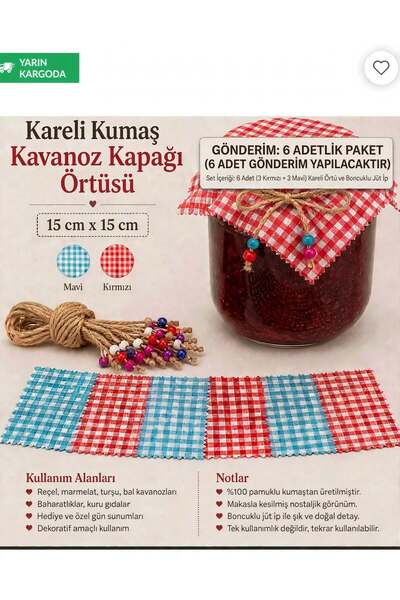 ozlıkaa Jar Cover Set of 6 Jute Beaded Drawstring Blue Red Decorative Jar Cover