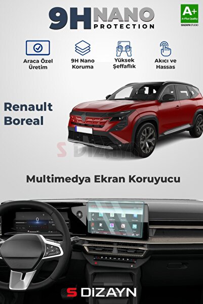 S Dizayn S-Dizayn Renault Boreal 9H Nano Multimedya Ekran Koruyucu (PARLAK) 2...