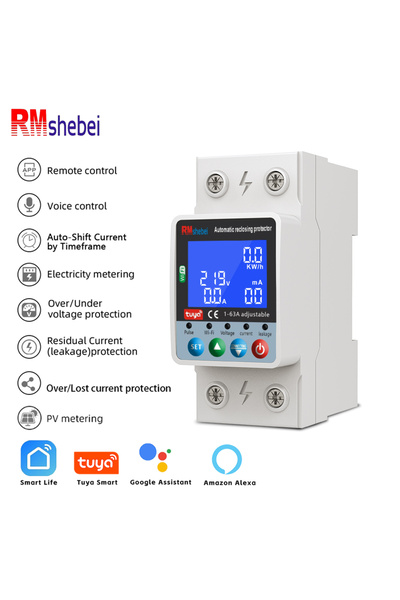 Choice 2 63A RMshebeiTuya Smart WiFi Circuit Breaker 2P63A Bidirectional Mete...