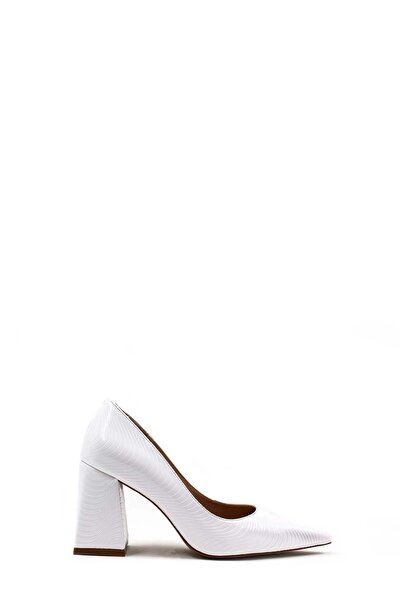 FAST STEP White Patent Leather Women's Thick Heeled Shoes 792Za035-328