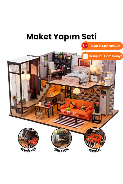minyaturia Modern Loft Kendin Yap Maket Ev Seti | Minyatür Maket Ev | Dıy Hob...