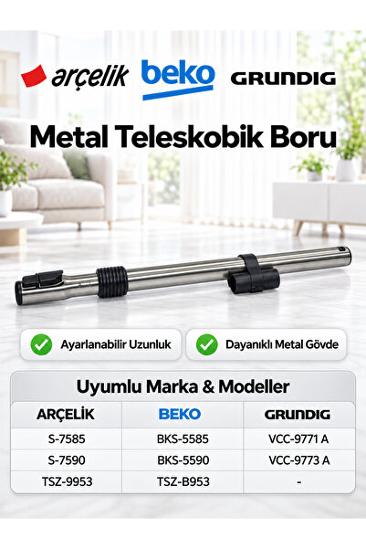 Arçelik Elektrikli Süpürge Metal Teleskobik Boru S-7585-7590-bks5585-5590-vcc...