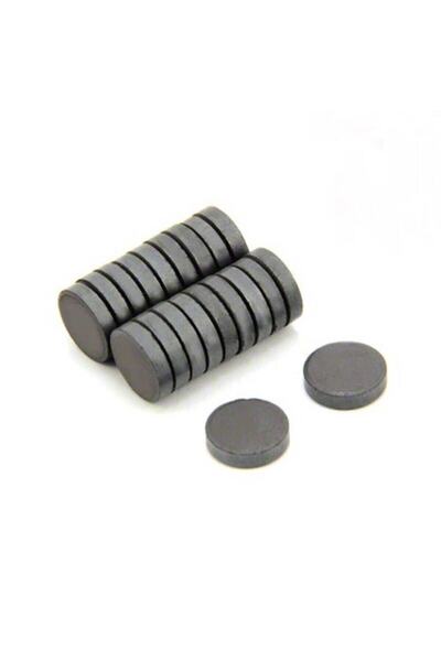 Dünya Magnet 100 Adet 12x3 mm Yuvarlak Ferrit Mıknatıs Çok Amaçlı Süsleme Magneti