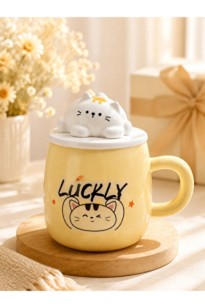 Sense Sarı Seramik Kupa Bardak Kahve Çay Kupası Dekoratif Günlük Kullanım