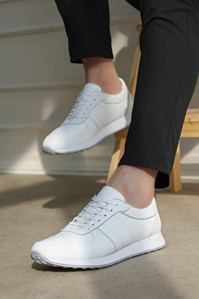FAST STEP Pantofi casual pentru bărbați, albi, din piele naturală 951MA556