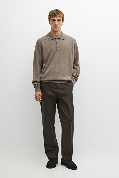 Massimo Dutti %100 kaşmir triko polo yaka kazak