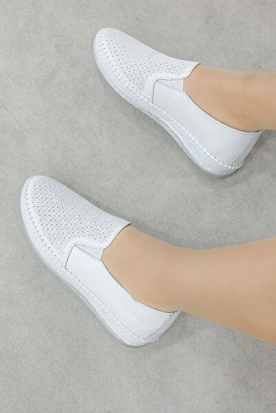 FAST STEP Pantofi casual de damă, albi, din piele naturală 139ZA600-1