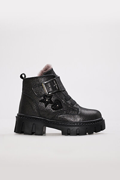 FAST STEP Genuine Leather and Fur Steel Classic Girls' Boots 157Kxa1774