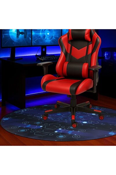 KESNUP Covoraș de protecție pentru scaun de gaming sau de birou, rotund, lava...