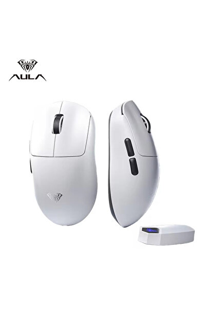 Choice ماوس الألعاب AULA SC800 أبيض اللون، بأسلاك USB-C بسرعة 2.4 جيجاهرتز، خ...