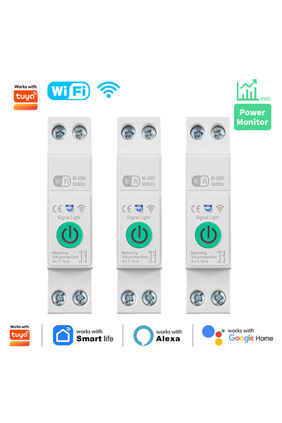 Choice With Metering 63A 1P+N 16A WiFi Smart Circuit Breaker With Metering Po...
