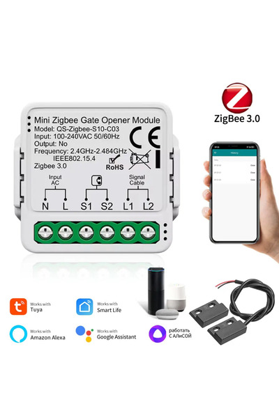 Choice Zigbee need hub Tuya ZigBee WiFi Garage Door Opener Smart Gate Control...