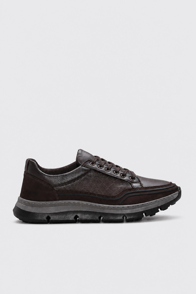 FAST STEP Genuine Leather Brown Men's Casual Shoes 126Ma167