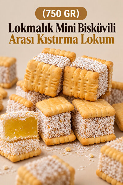 ÜLKÜ KURUYEMİŞ (750 GR) Lokmalık Mini Bisküvili Arası Kıstırma Lokum Hediyeli...