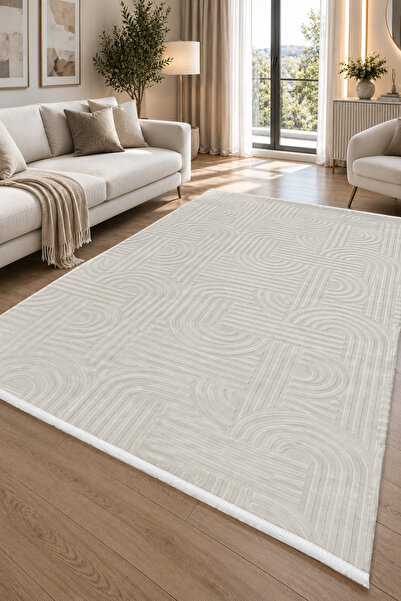 ünalcarpet 4 Metrekare - 6 Metrekare Bambu Tarz Modern Dokuma Salon Oturma Od...