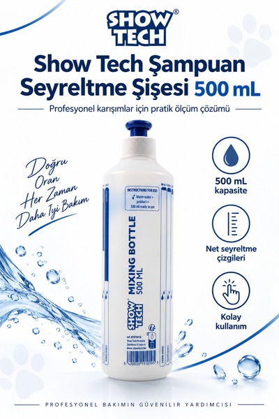 Showtech Konsantre Şampuan Seyreltme Şişesi 500 mL - Ölçekli