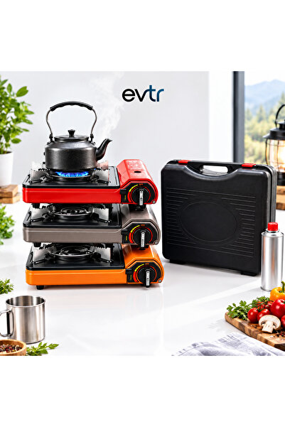 EVİMİST Portatif Kamp Ocağı | Çantalı, Gaz Stop Emniyetli, Rüzgarlıklı Taşına...