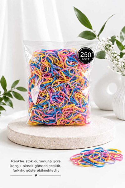 invictus design Kadın Bebek Minik Perma Lastik Örgü Toka Renkli 250 adet