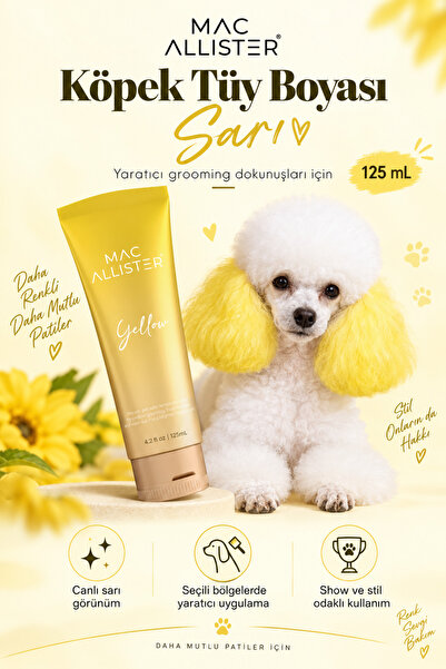 Mac Allister Kedi Köpek Tüy Boyası Sarı Renkli 125 mL