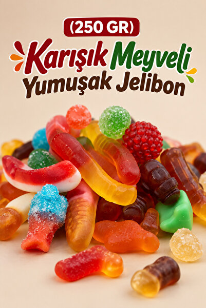 ÜLKÜ KURUYEMİŞ (250 GR)Karışık Meyveli Yumuşak Jelibon Çeşitleri Tatlı Atıştı...