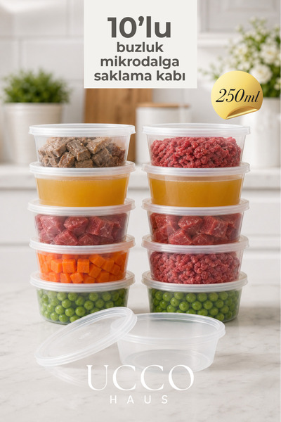 UCCO 10 Pieces 250 ml Sauce Bowl with Leak-Proof Lid, Ice Cream Container, St...