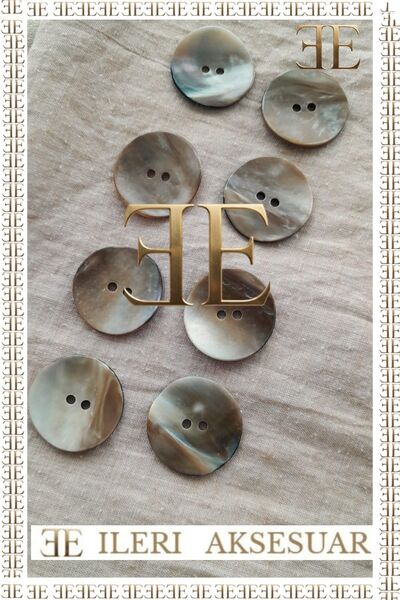 ILCARE ƎE Doğal hakiki inci Midye Kabugu Sedef Düğme 24 MM 8 ADET Blıuz Trko ...