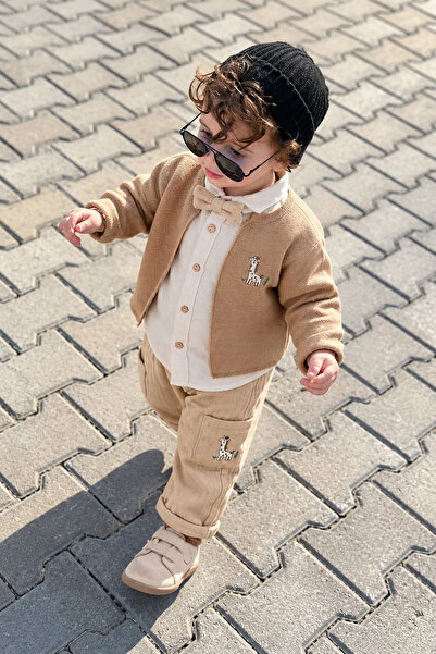 Minigimin Cicileri Zurefa Embroidered Knitwear Cardigan 4-Piece Baby Boy Set ...
