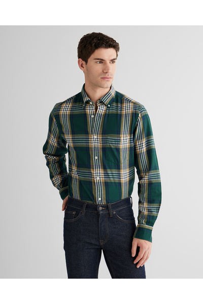 Gant Erkek Yeşil Regular Fit Düğmeli Gömlek