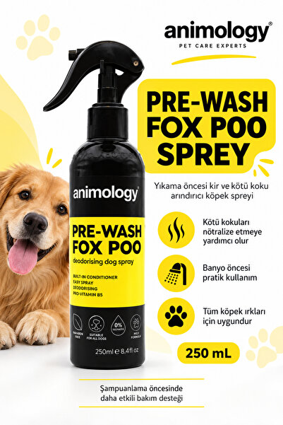 Animology Pre-Wash Fox Poo Köpek Kir ve Koku Arındırıcı Sprey 250 mL
