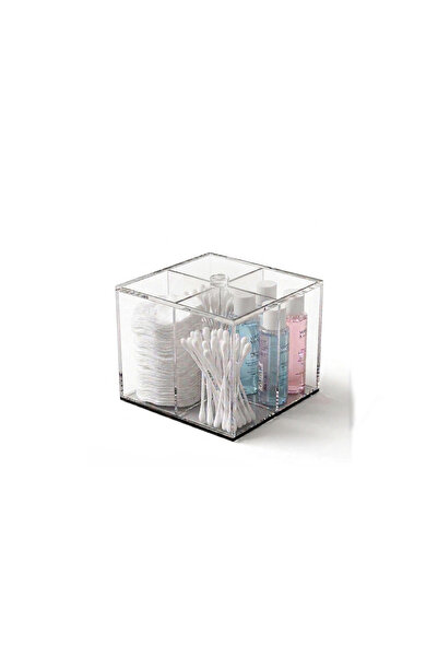 Trend Pleksi 4 Compartment Covered Organizer (Transparent - Black)
