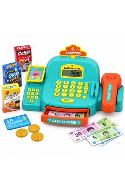 Toy Casă de marcat interactivă pentru copii cu accesorii, 18 piese, verde