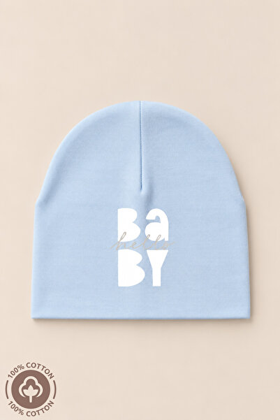 Miniel Unisex Bebek Baskılı Penye %100 Pamuklu 6-12 Ay Bebek Bere