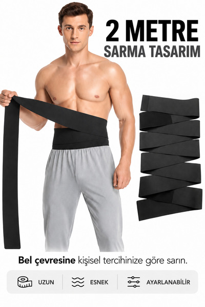 SWEAT FAST Waist Wrap Hourglass 2m Wrap Waist Corset Unisex Slimming Waist Tr...