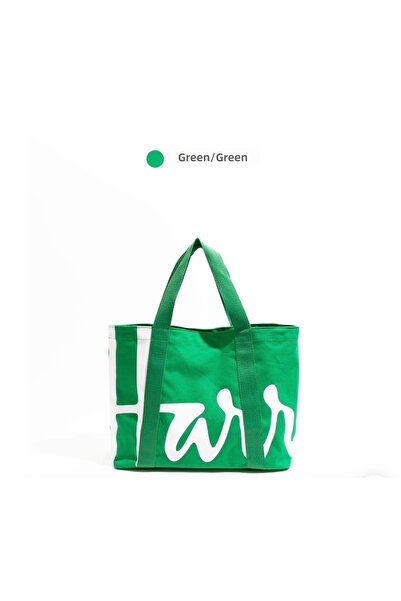 Harrods شنطة يد وكتف نسائية هارودز لندن، كانفاس مقاس وسط، لون اخضر، (ماستر در...