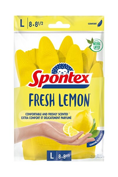 Spontex Scented Fresh Lemon Gloves - Large (Yellow)