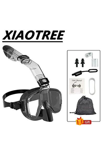 Choice5 قناع غوص وغطس أسود قابل للطي مقاس L/XL مضاد للضباب مع نظام تجفيف كامل...