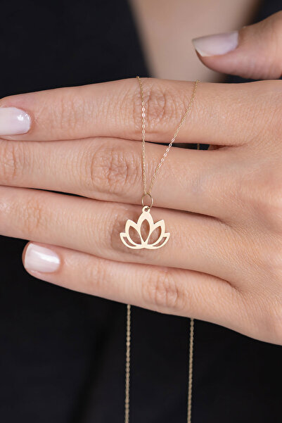 Bayar Gold 14 Ayar Altın Lotus Kolye