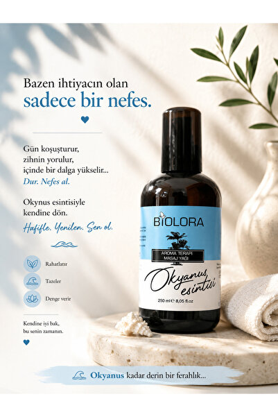 Biolora Okyanus Esintisi Özel Seans Aromaterapi Vücut Masaj & Spa Yağı 250ml.