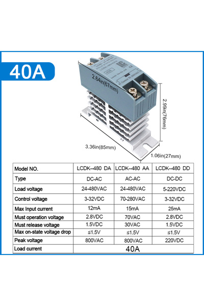 Choice8 مرحل الحالة الصلبة DC-AC 40A SSR أحادي الطور 10A 25A 40A 60A 80A 100A...