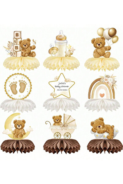 Choice A 9pcs Bear Baby Shower Decorations Centerpieces, We Can Bearly Wait B...