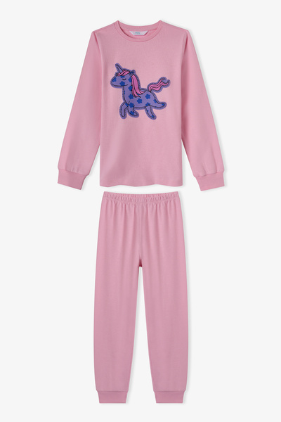 Penti Kız Çocuk Pembe Loving Unicorn Pamuklu Uzun Kollu Pijama Takımı