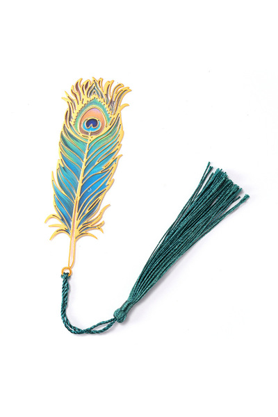 Choice1 Peacock feather Vintage Laser-Cut Peacock Feather Bookmark - Prismati...