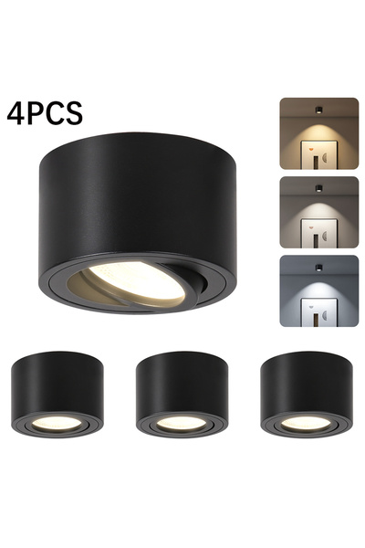 Choice3 7 واط، 4 قطع، إضاءة LED سوداء سفلية بثلاثة ألوان متغيرة، إضاءة ديكور ...