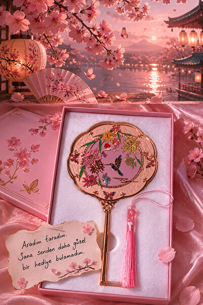 Home Japon Vintage El Aynası – Sakura Çiçekli Estetik Hediyelik Ayna