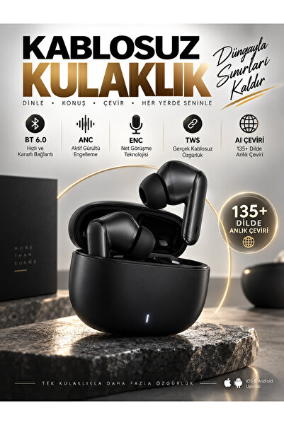 DEANB IPX4 Su Geçirmez ENC ANC TWS Bluetooth Kulaklık 135 Dil Çeviri Destekli...