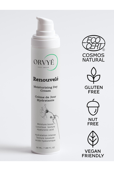 ORVYE Crema de față complet naturală cu Acid Hialuronic multi-molecular, Bisa...
